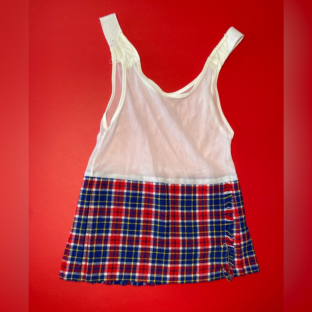 Vintage Plaid and Sheer Dress